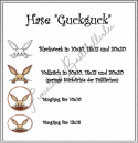 "Hase Guckguck" - der neugierige Osterhase (Blackwork, Vollstich + 2 MugRug)